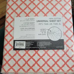 NIP 100% Cotton Twin/Twin XL Sheet Set - 330 Tread Count